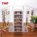 Countertop Large Capacity Earring Necklace Display Stand Acrylic Jewelry Chest Box